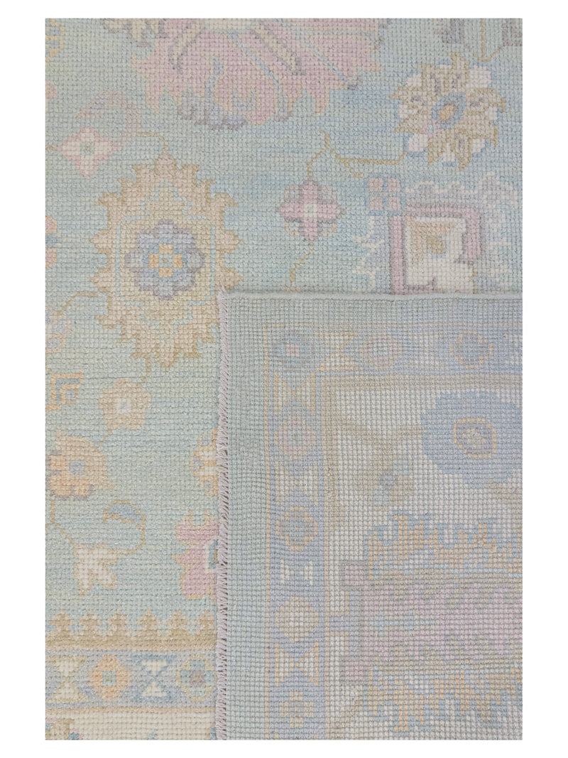 Pacific Ushak 43725 Sky Blue BeigeTransitional Hand Knotted Rug