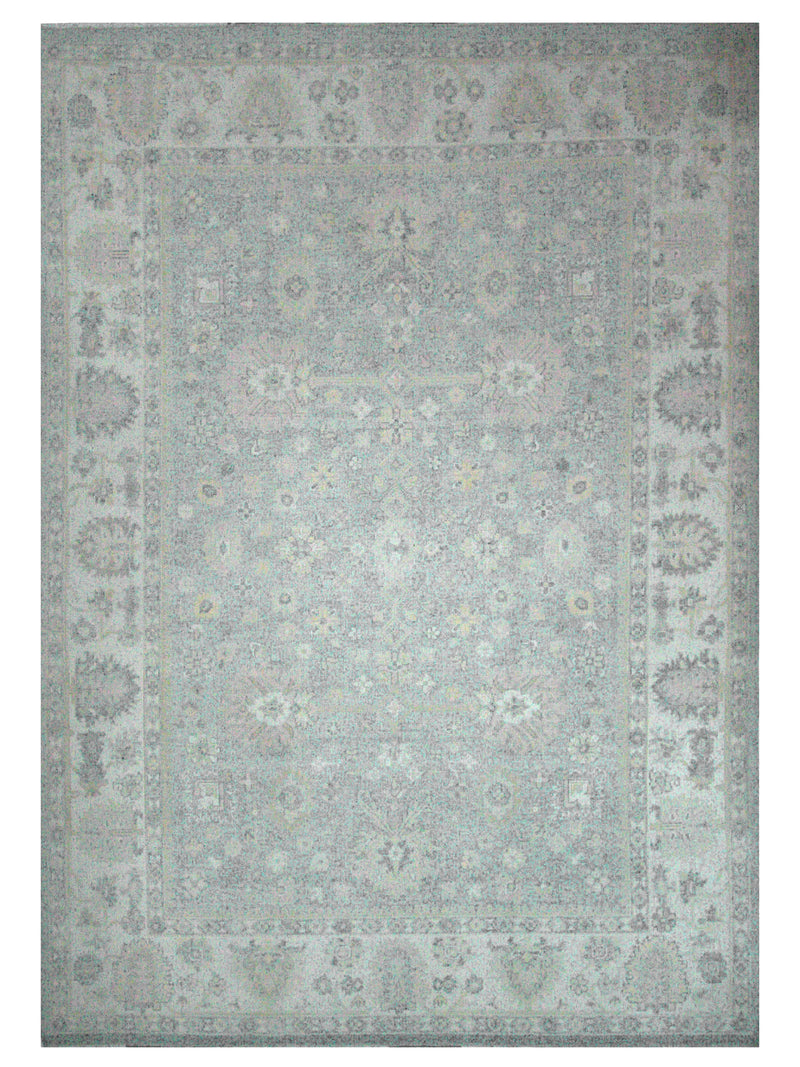 Pacific Ushak 43725 Sky Blue BeigeTransitional Hand Knotted Rug