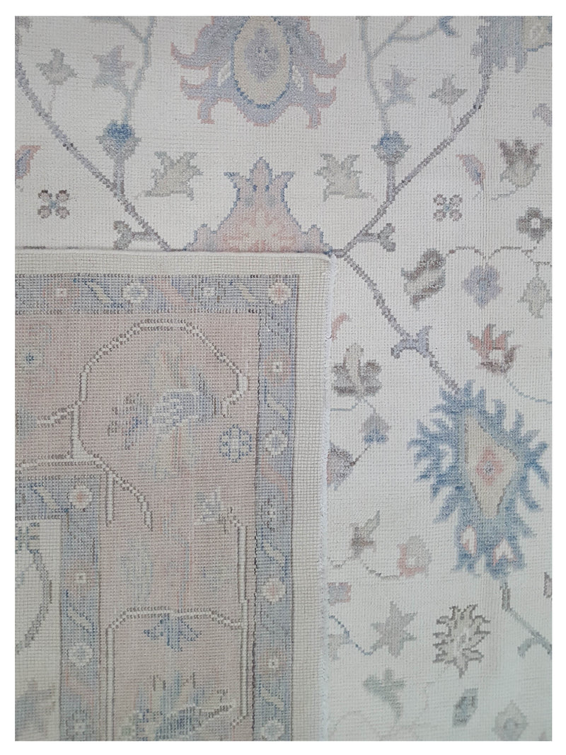 Pacific Ushak 43727 Beige Peach Transitional Hand Knotted Rug