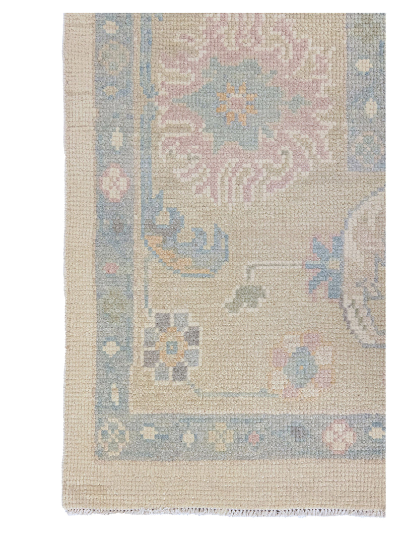 Pacific Ushak 43729 Ivory Beige Transitional Hand Knotted Rug