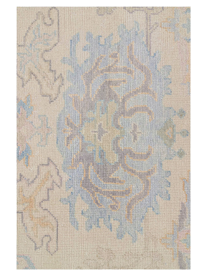 Pacific Ushak 43729 Ivory Beige Transitional Hand Knotted Rug
