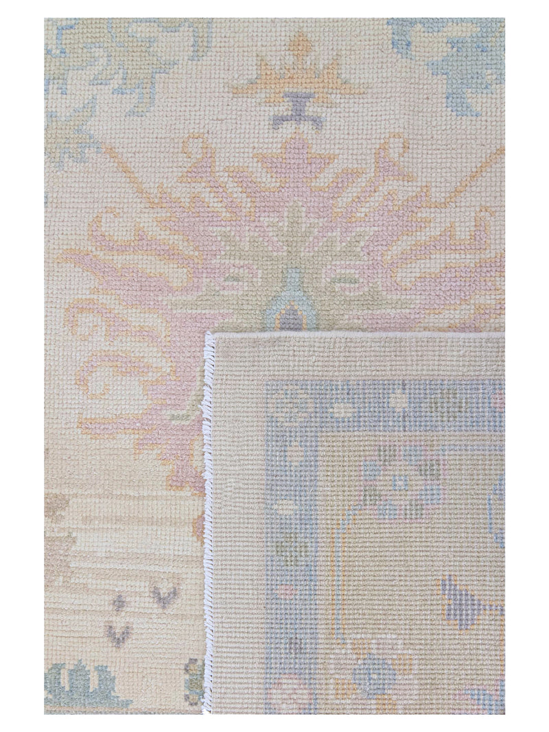Pacific Ushak 43729 Ivory Beige Transitional Hand Knotted Rug