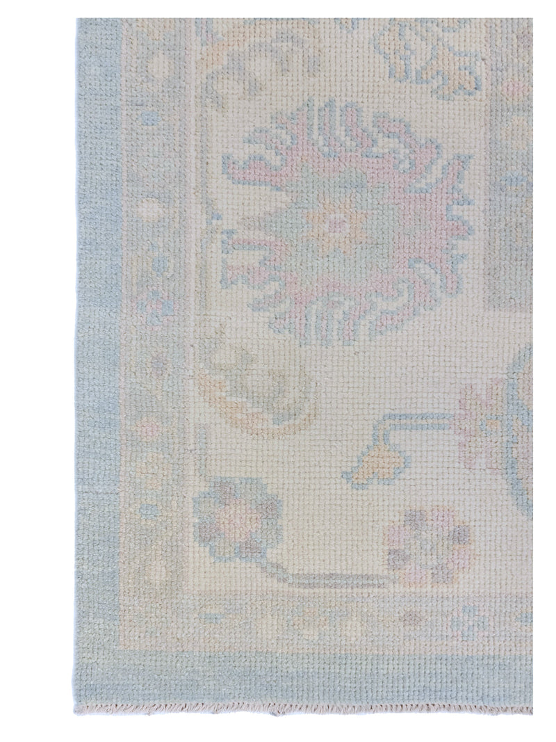 Pacific Ushak 43731 Sky Blue Ivory Transitional Hand Knotted Rug