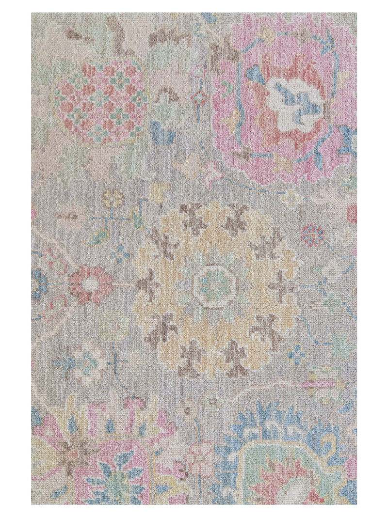 Pacific Ushak Wool Weft 43732 Beige Pistachio Transitional Hand Knotted Rug