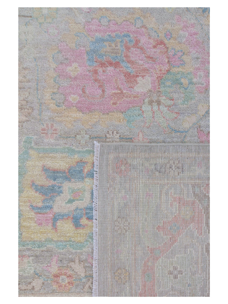 Pacific Ushak Wool Weft 43732 Beige Pistachio Transitional Hand Knotted Rug