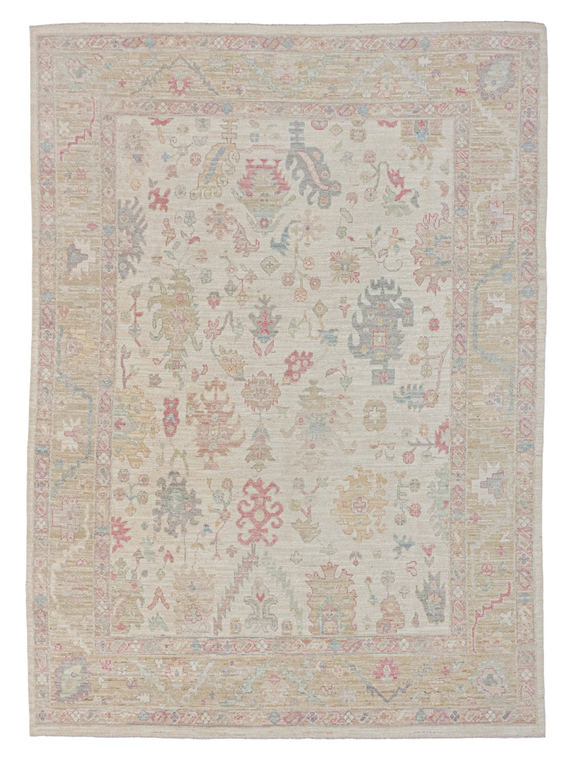 Pacific Ushak Wool Weft Ivory Beige Transitional