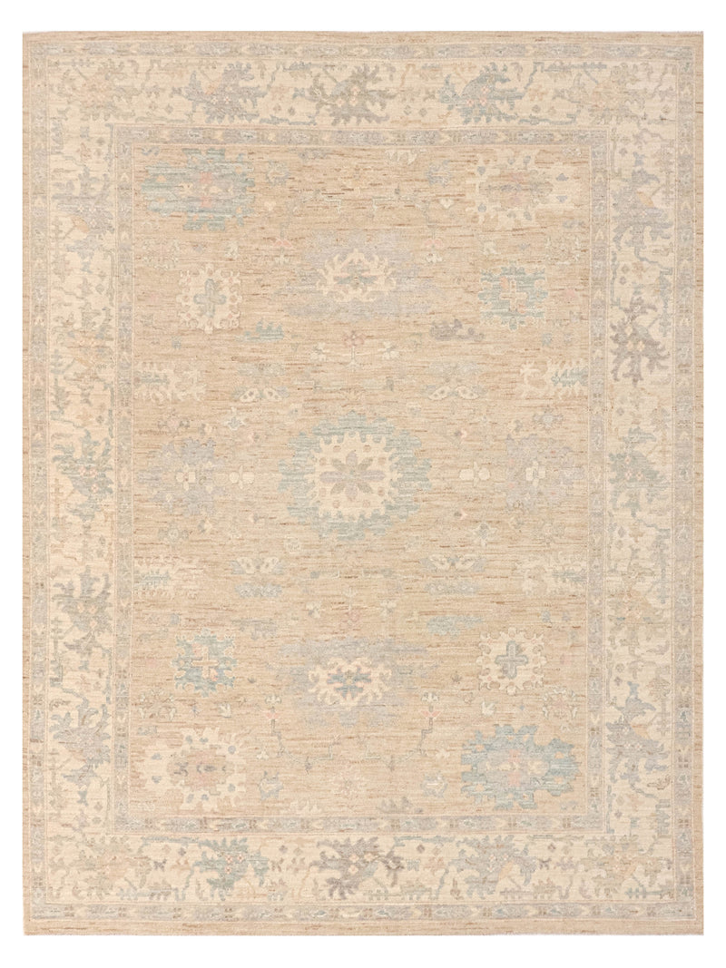 Pacific Ushak Wool Weft Beige Ivory Transitional