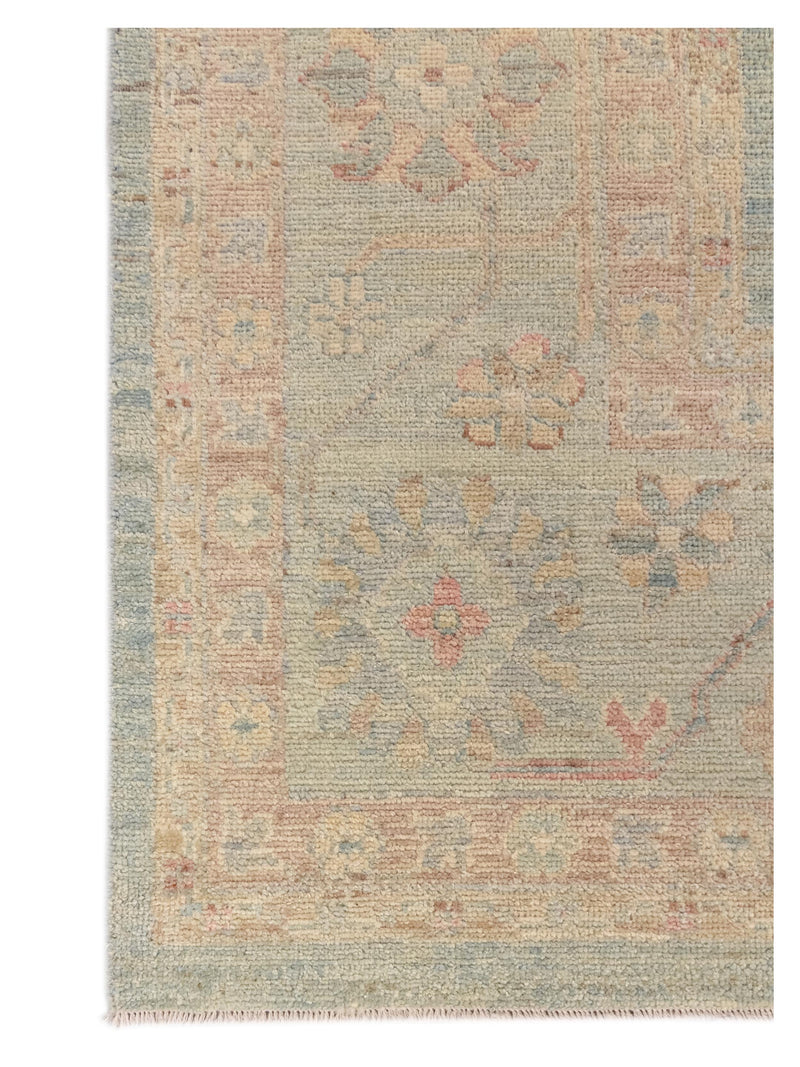 Pacific Ushak Wool Weft 43743 Blue Sky Blue Transitional Hand Knotted Rug