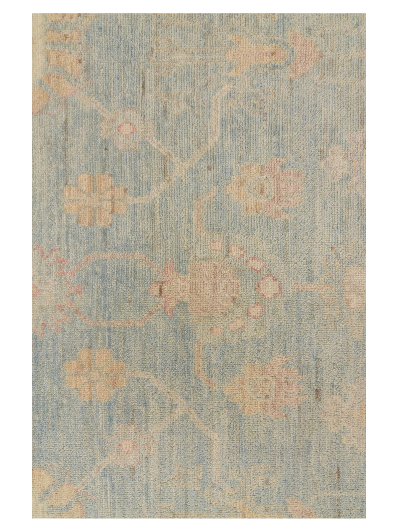 Pacific Ushak Wool Weft 43743 Blue Sky Blue Transitional Hand Knotted Rug
