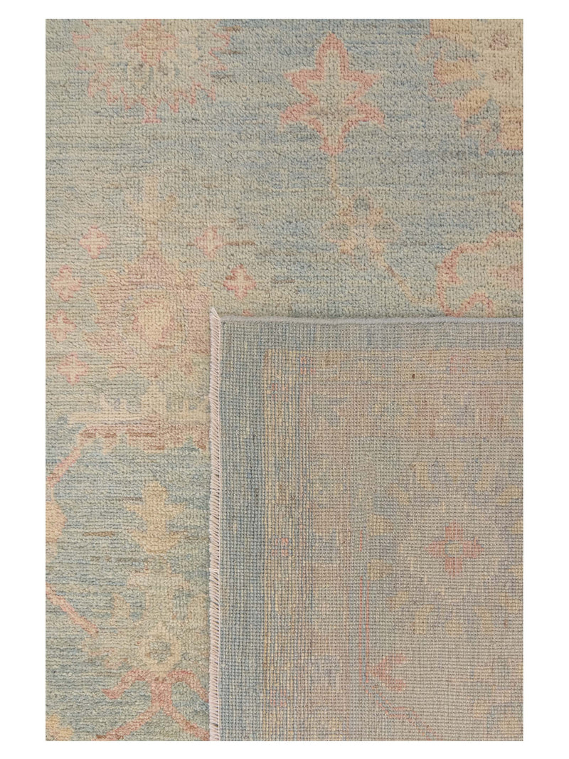 Pacific Ushak Wool Weft 43743 Blue Sky Blue Transitional Hand Knotted Rug