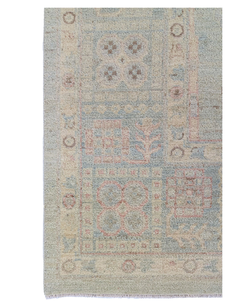 Pacific Ushak Wool Weft 43747 Sky Blue Sky Blue Transitional Hand Knotted Rug