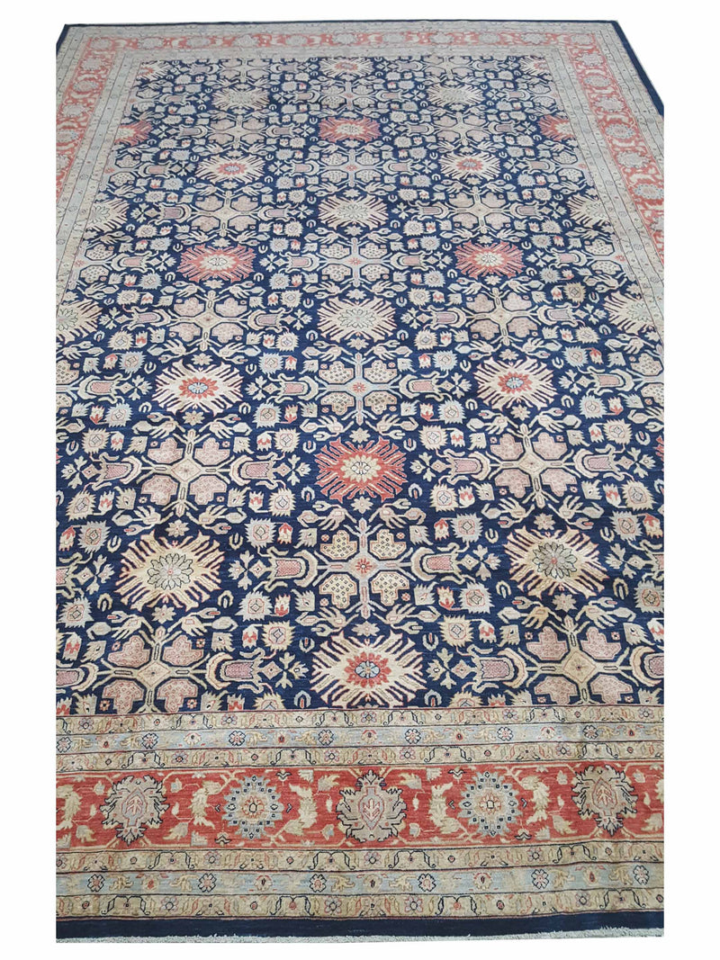 Pacific Ziegler 43757 Indigo Coral Traditional Hand Knotted Rug