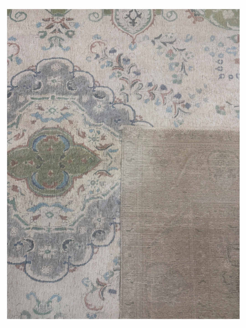 Pacific Vintage Artisan 43782 Beige Green Vintage Hand Knotted Rug