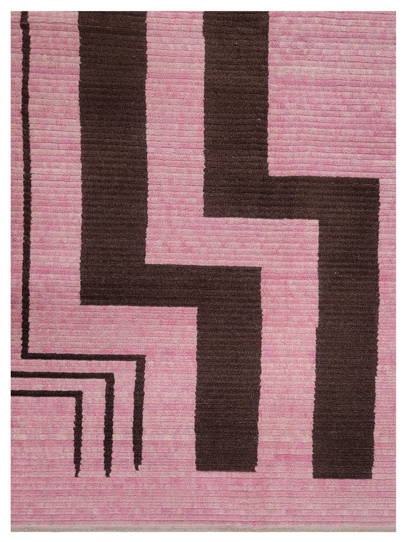 Pacific Moroccan 43788 Pink Brown Transitional Hand Knotted Rug