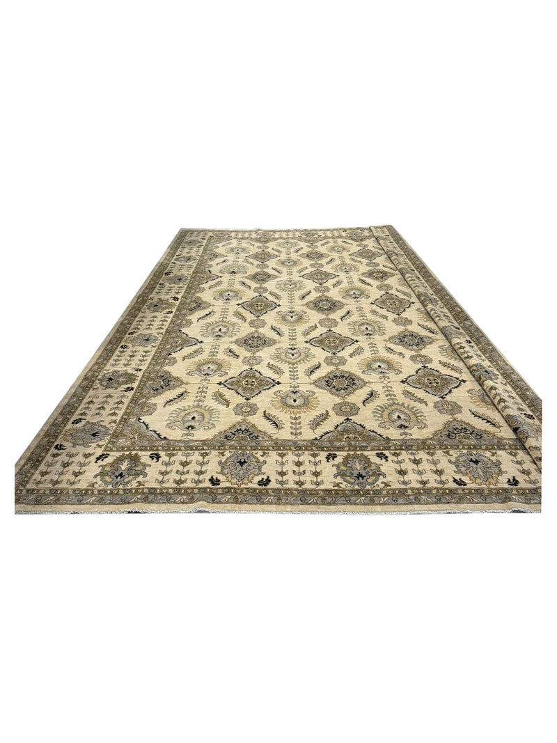 Pacific Ziegler 43801 Ivory Ivory Transitional Hand Knotted Rug