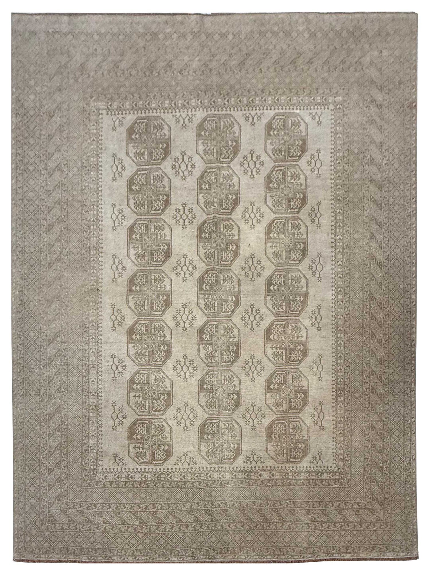 Pacific Vintage Afghan Beige Cream Transitional