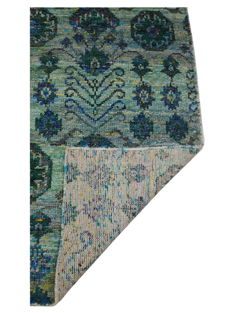 Pacific Royal 65163 Turquoise Turquoise Modern Hand Knotted Rug