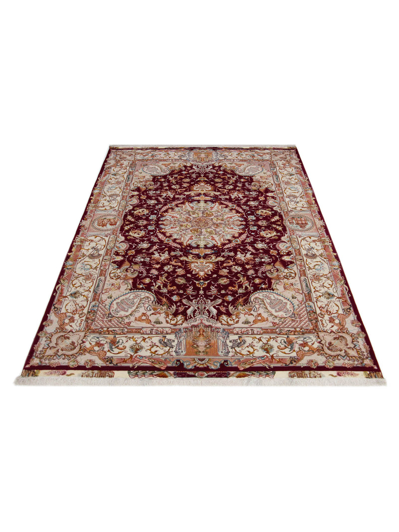 Pacific Tabriz 66518 Brown Ivory Traditional Hand Knotted Rug