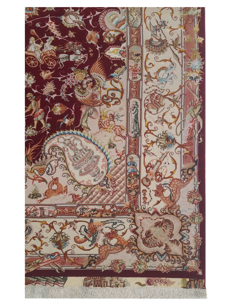 Pacific Tabriz 66518 Brown Ivory Traditional Hand Knotted Rug