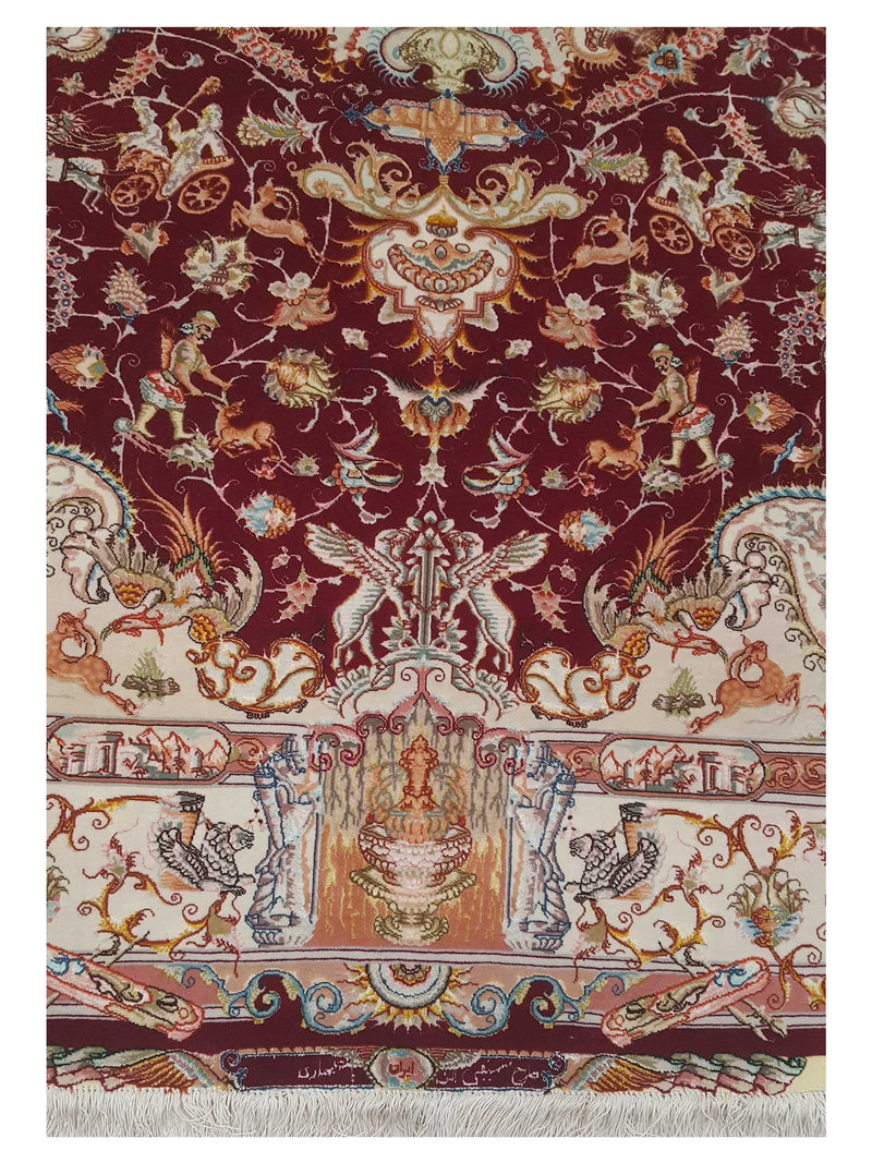 Pacific Tabriz 66518 Brown Ivory Traditional Hand Knotted Rug
