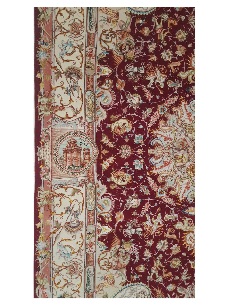Pacific Tabriz 66518 Brown Ivory Traditional Hand Knotted Rug