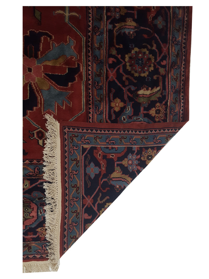 Pacific Heriz-In 66743 Red Navy Traditional Hand Knotted Rug