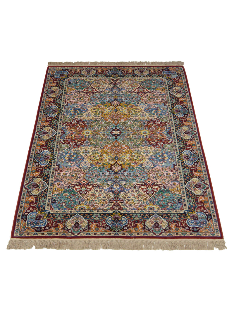 Pacific Persian Panel 66746 Burgundy Multi Traditional Power Loom Rug