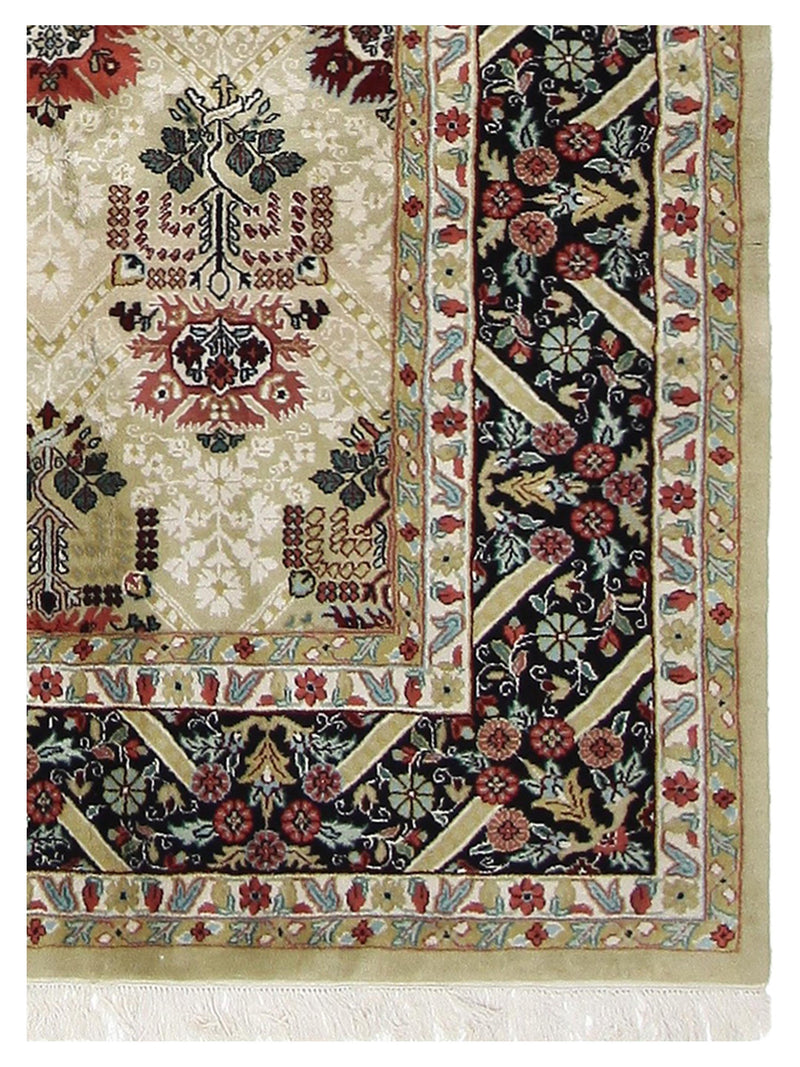 Pacific Maharaja 66758 Beige Black Transitional Hand Knotted Rug