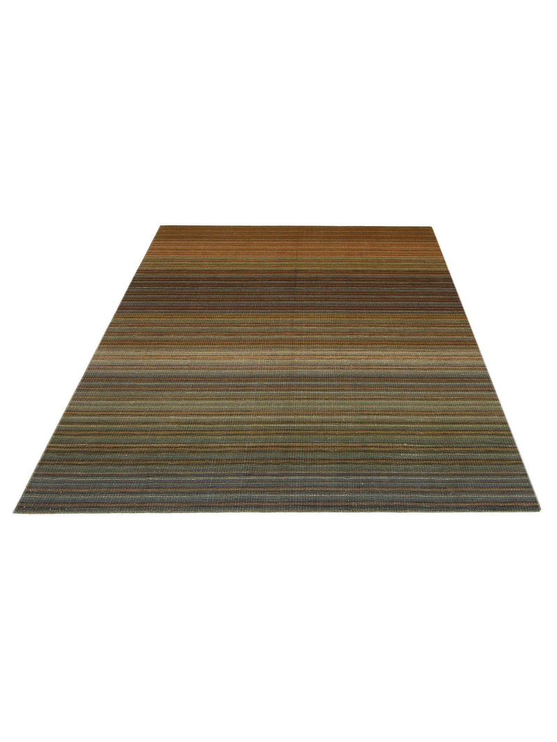 Pacific Corduroy 66763 Green Orange Kilim Hand Knotted Rug