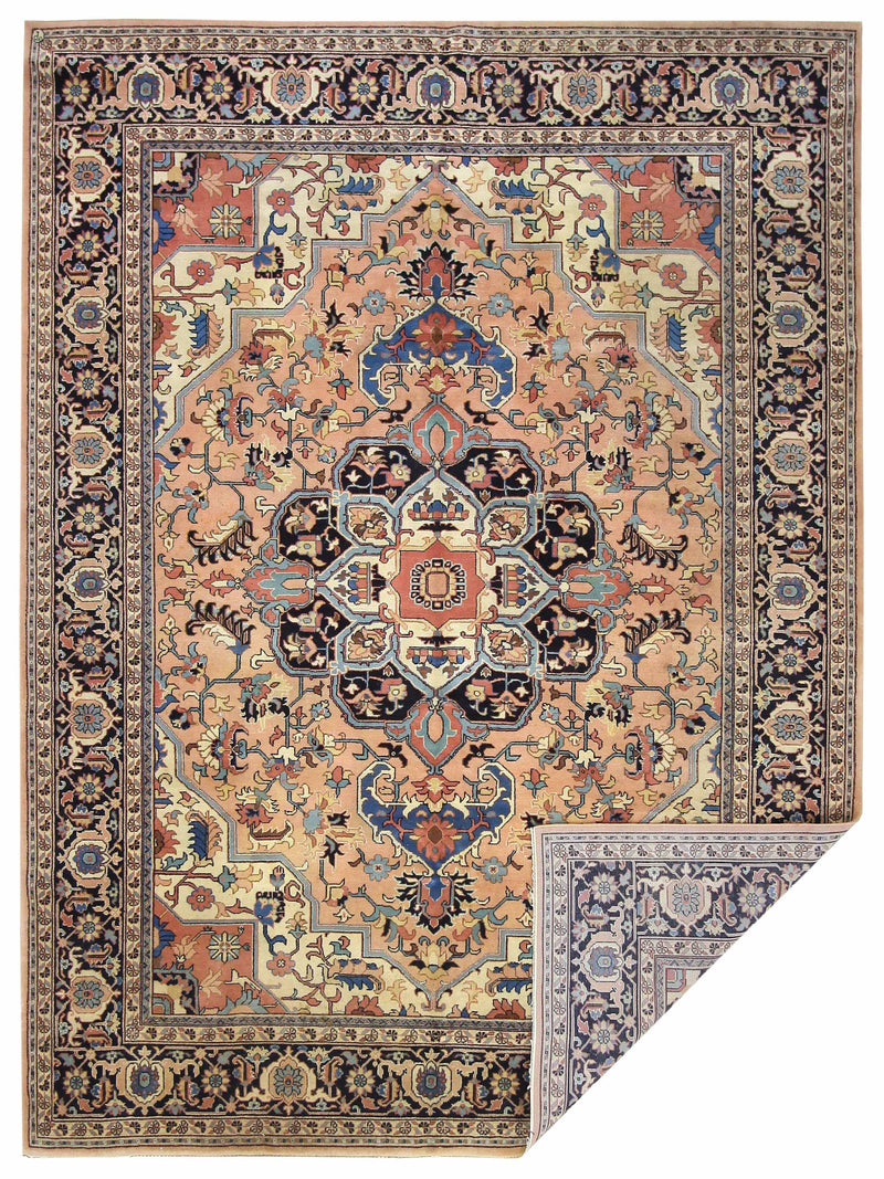 Pacific Heriz Rm 66774 Peach Black Traditional Hand Knotted Rug