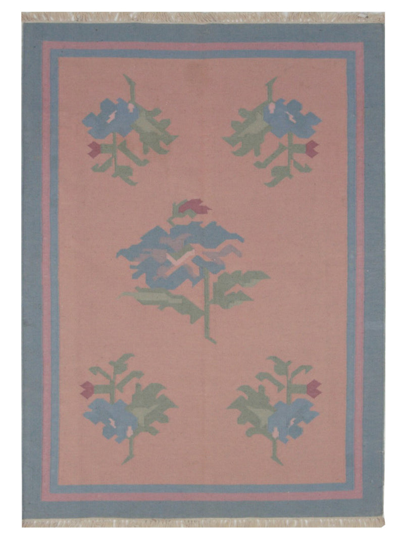 Pacific Dhurrie Pink Blue Kilim