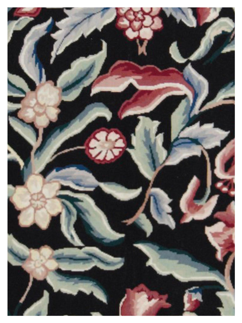 Pacific Needle Point 66793 Black Blue Transitional Needle Point Rug