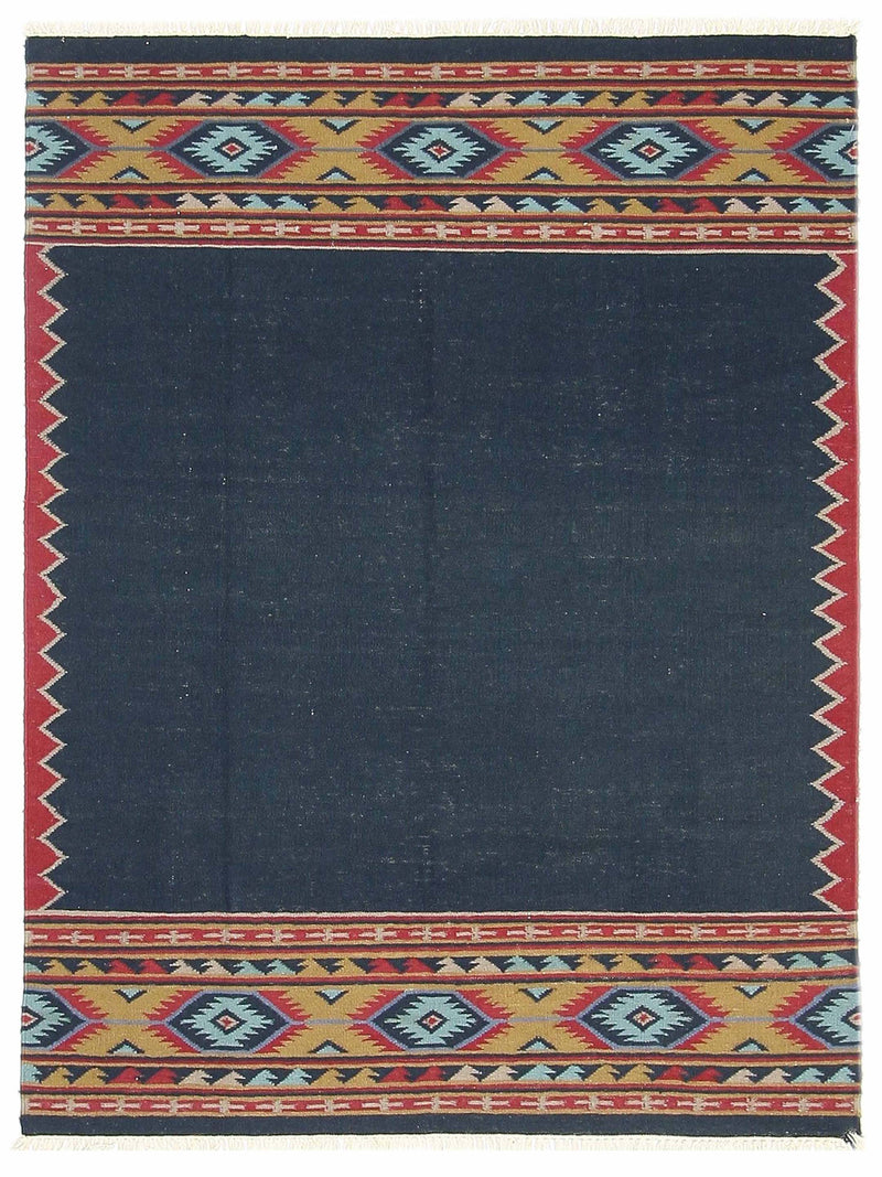 Pacific Dhurrie Black Multi Kilim