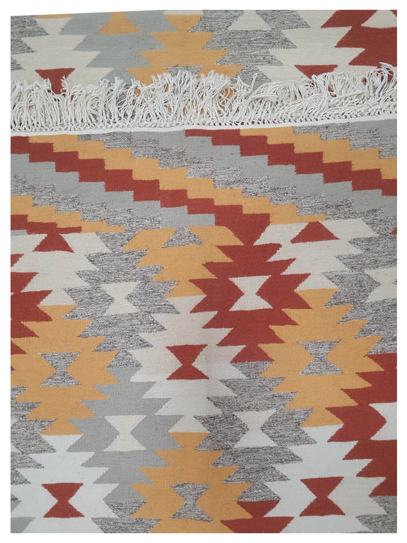 Aura Kilim  Burgundy Yellow Kilim