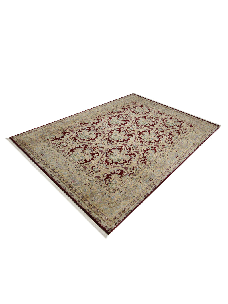 Pacific Classic 66894 Burgundy Gold Traditional Hand Knotted Rug
