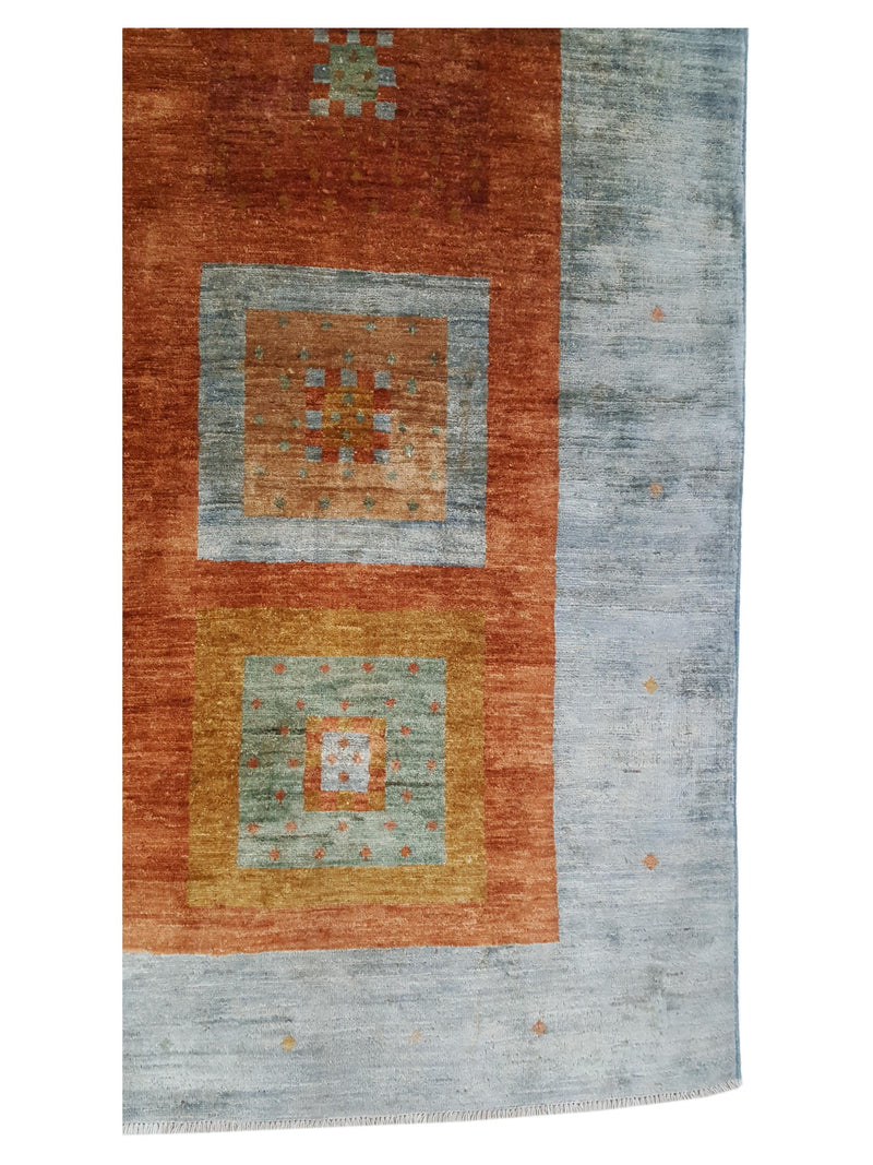 Pacific Gabbeh-Pk 66901 Honeydew Rust Transitional Hand Knotted Rug