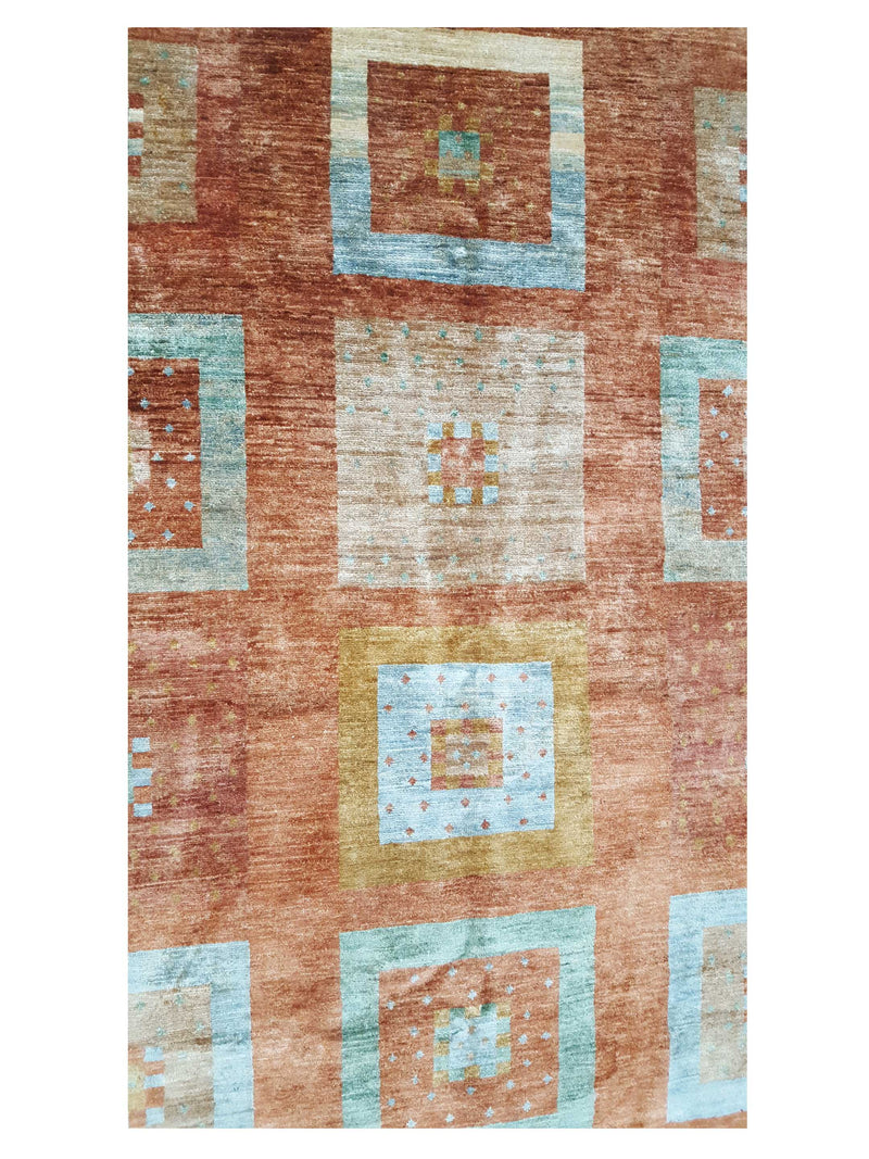 Pacific Gabbeh-Pk 66901 Honeydew Rust Transitional Hand Knotted Rug