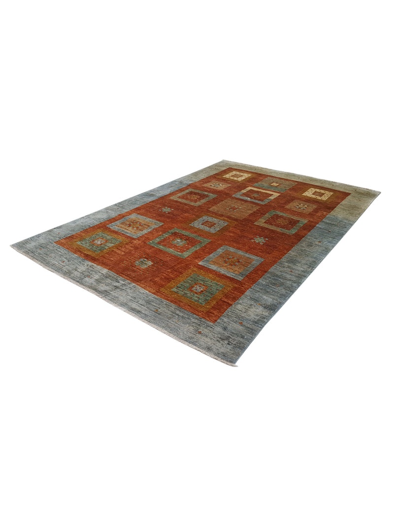 Pacific Gabbeh-Pk 66901 Honeydew Rust Transitional Hand Knotted Rug