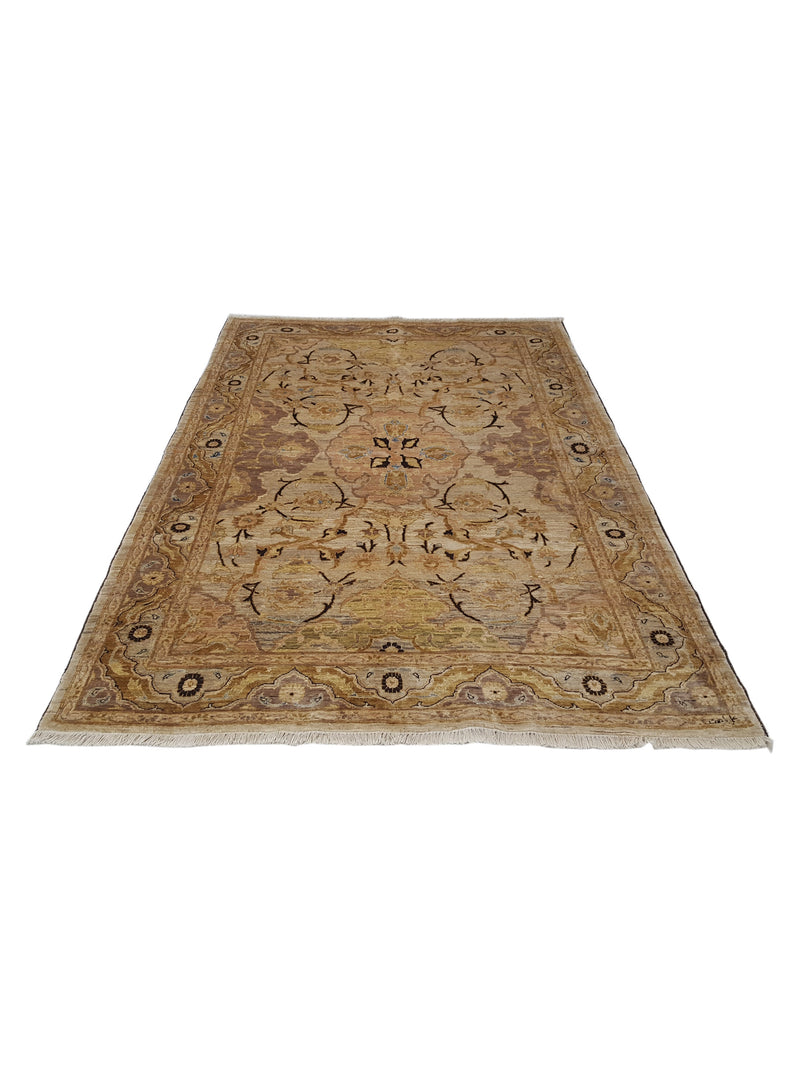 Pacific Ziegler 66913 Gold Beige Traditional Hand Knotted Rug