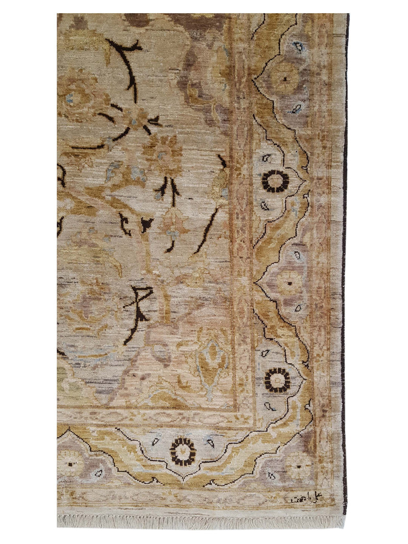 Pacific Ziegler 66913 Gold Beige Traditional Hand Knotted Rug
