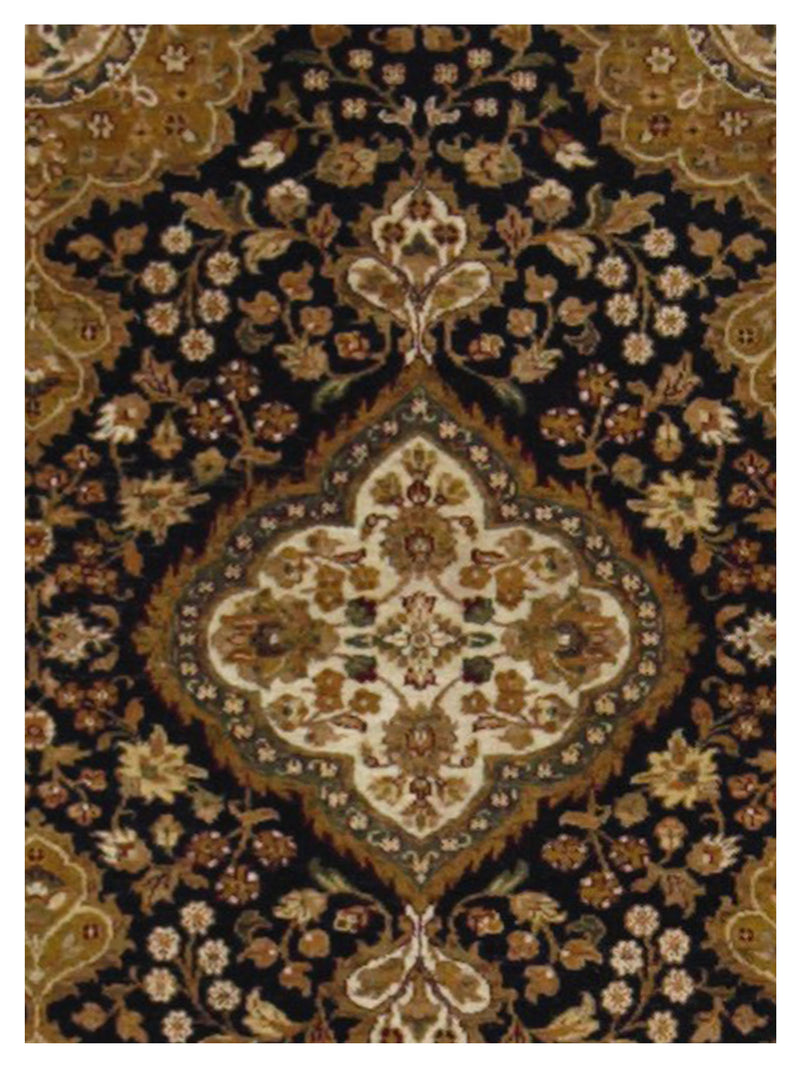 Pacific Jaipur 66917 Black Black Traditional Hand Knotted Rug