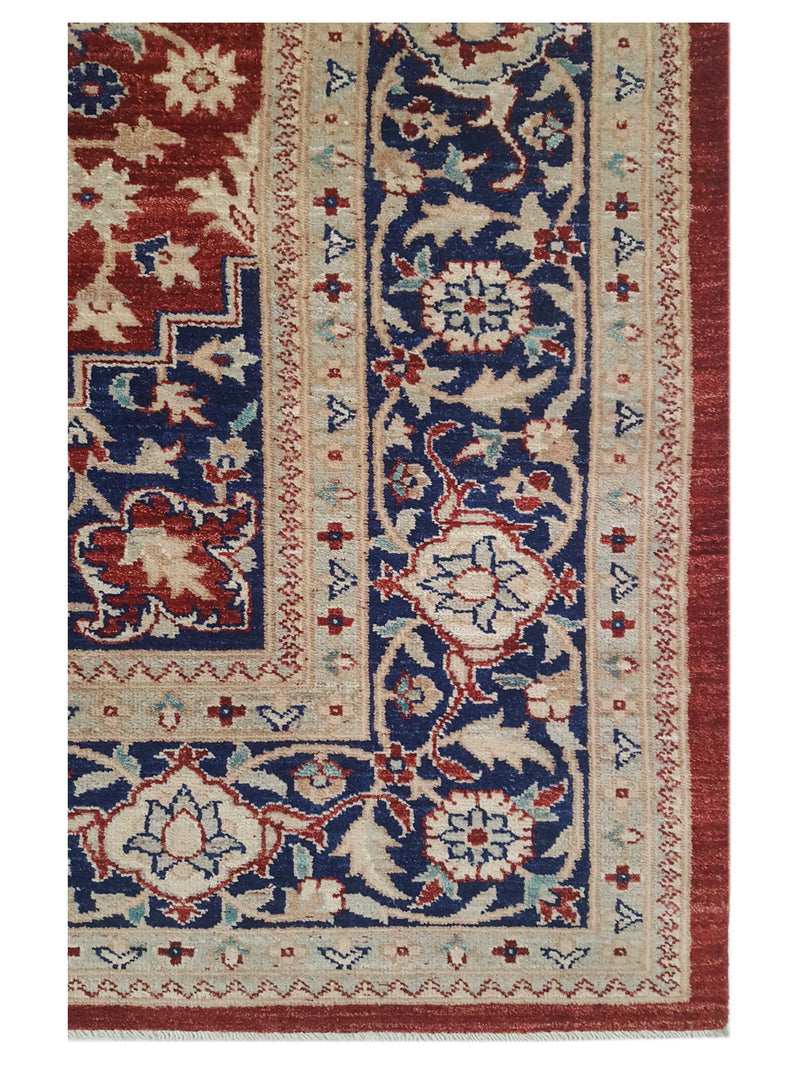 Pacific Heriz-Pk 66937 Red Navy Traditional Hand Knotted Rug
