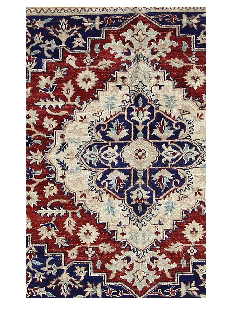 Pacific Heriz-Pk 66937 Red Navy Traditional Hand Knotted Rug