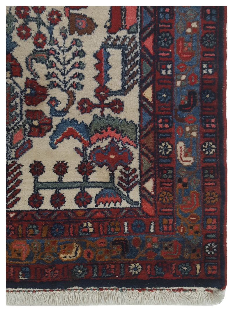 Pacific Hamadan 67180 Red Ivory Traditional Hand Knotted Rug