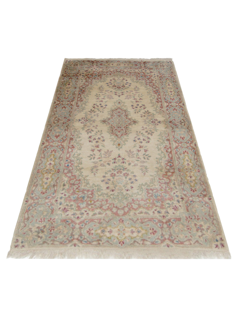 Pacific Kerman 67181 Ivory Ivory Traditional Hand Knotted Rug