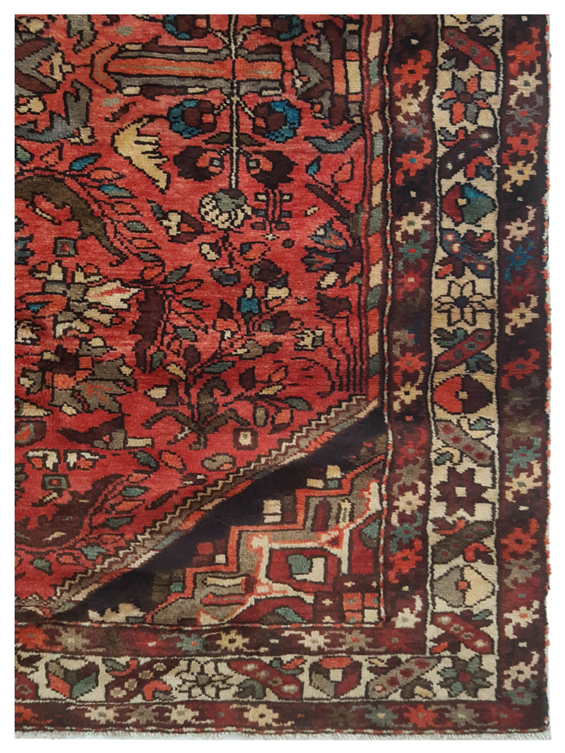 Pacific Hamadan 67192 Rust Beige Traditional Hand Knotted Rug