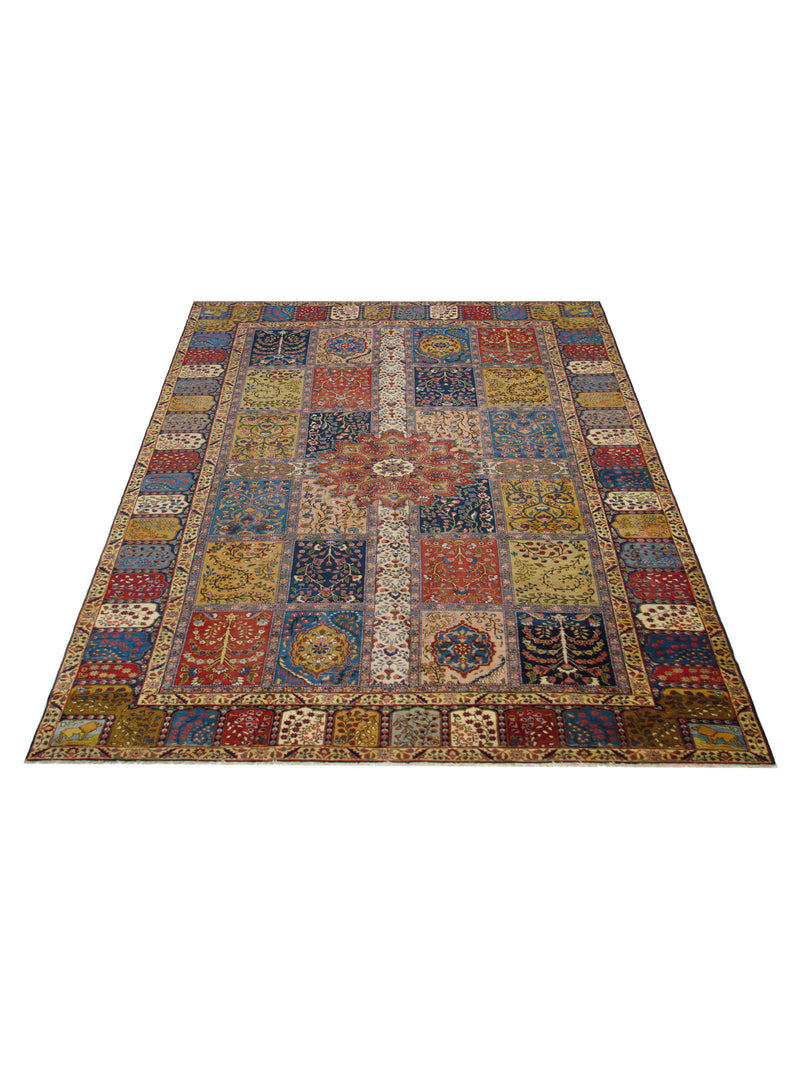 Fasa Antique Khoy 67207 Gold Blue Traditional Antique Rug