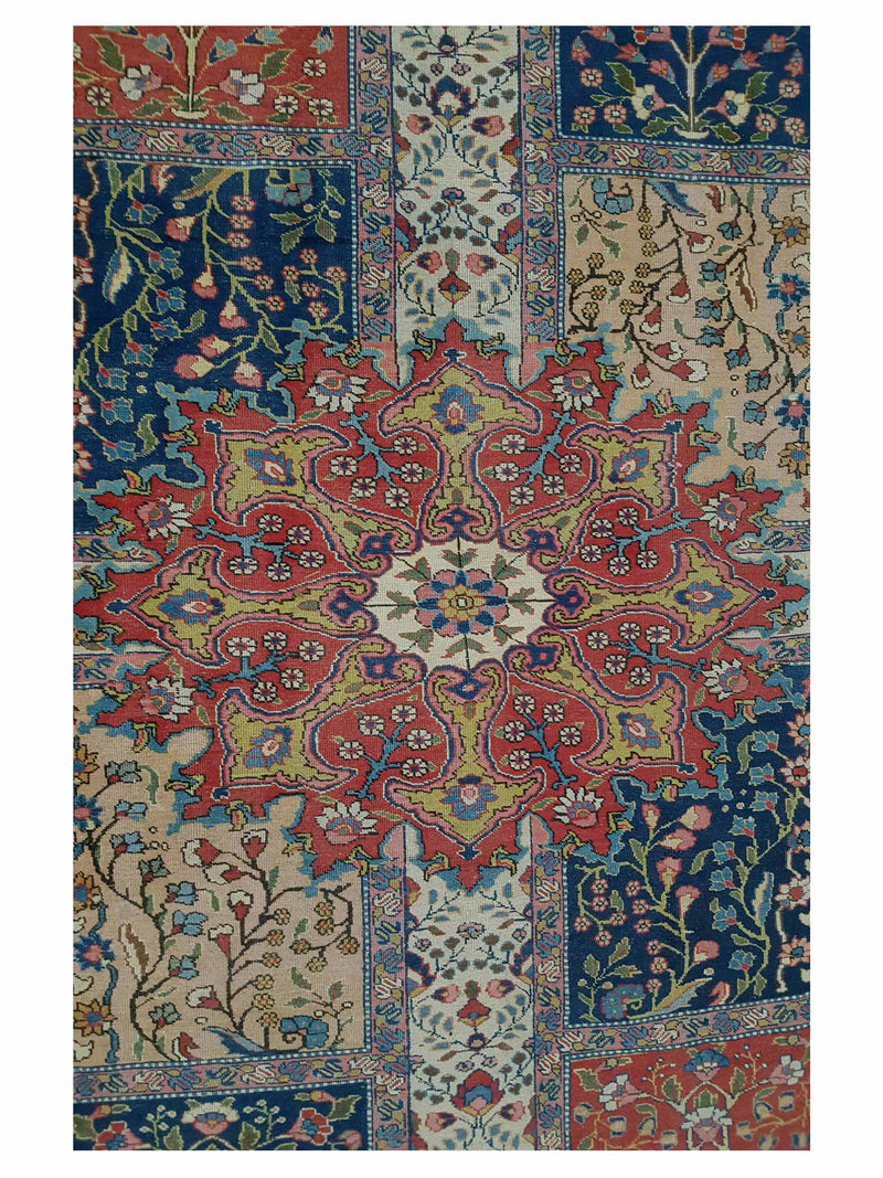 Fasa Antique Khoy 67207 Gold Blue Traditional Antique Rug