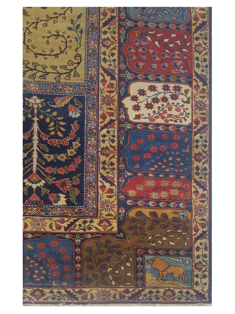 Fasa Antique Khoy 67207 Gold Blue Traditional Antique Rug