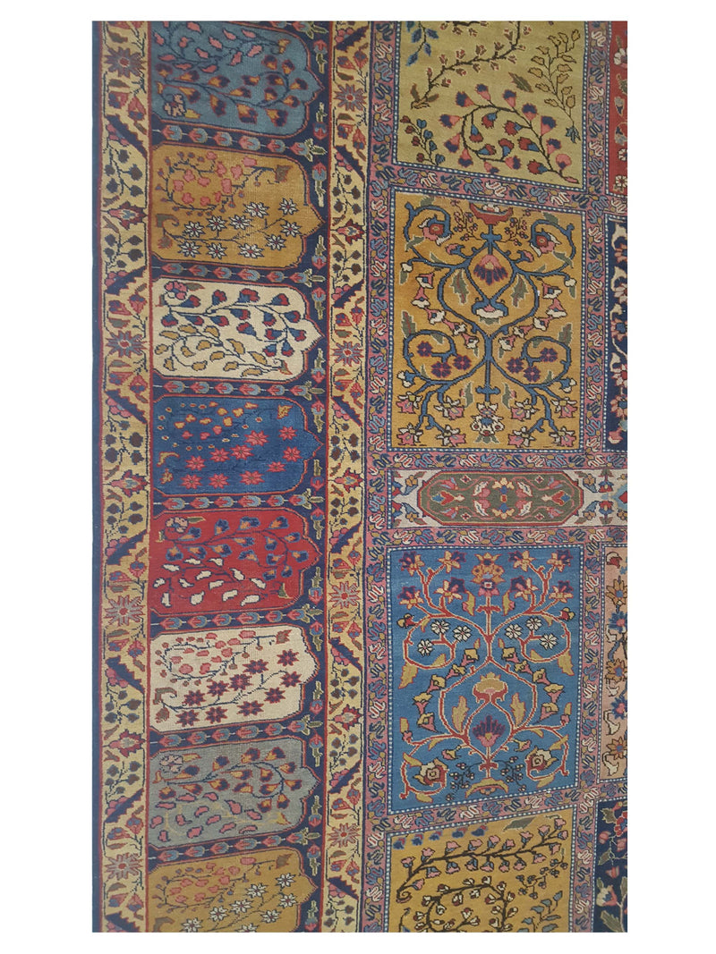 Fasa Antique Khoy 67207 Gold Blue Traditional Antique Rug
